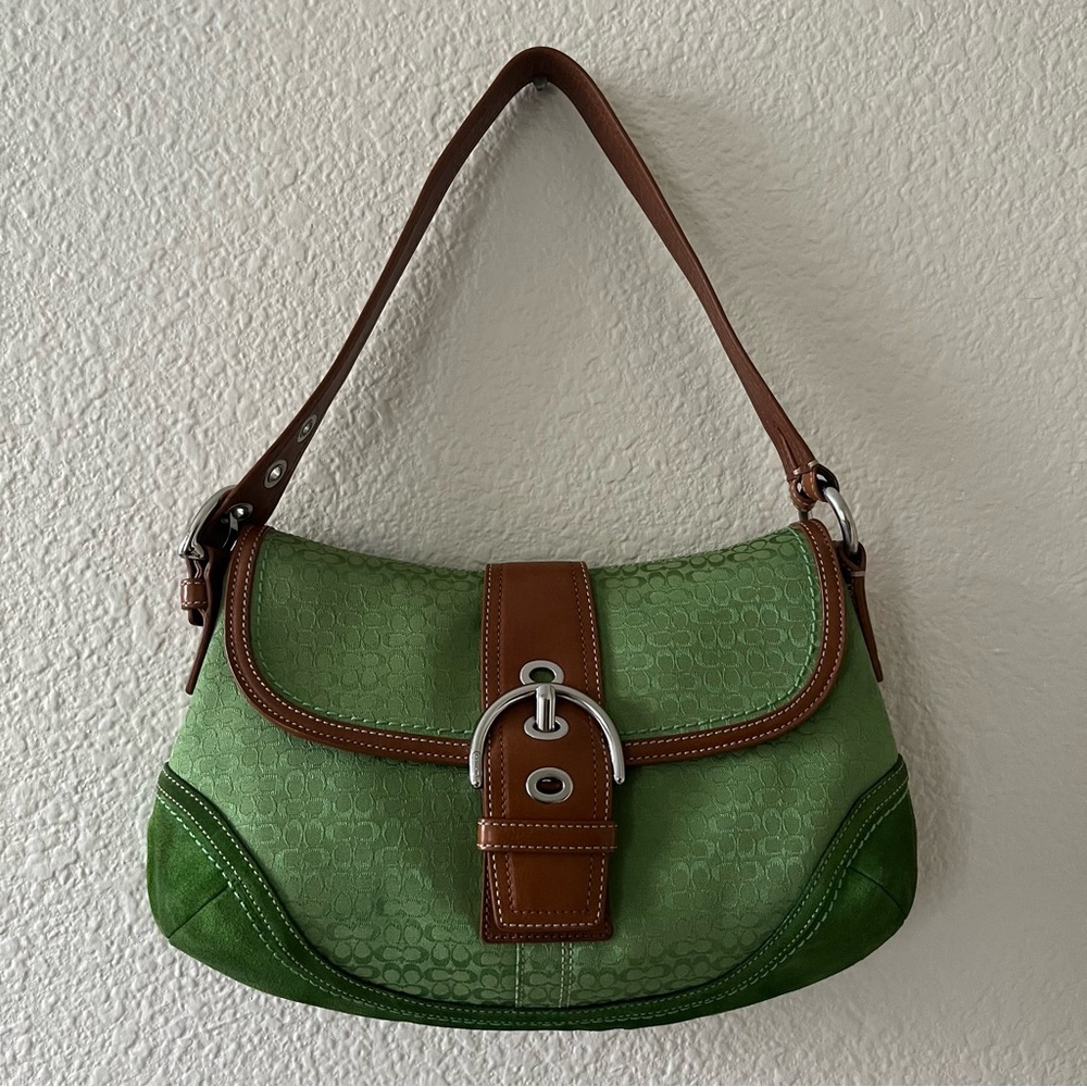 Coach Jacquard Signature Soho bag green